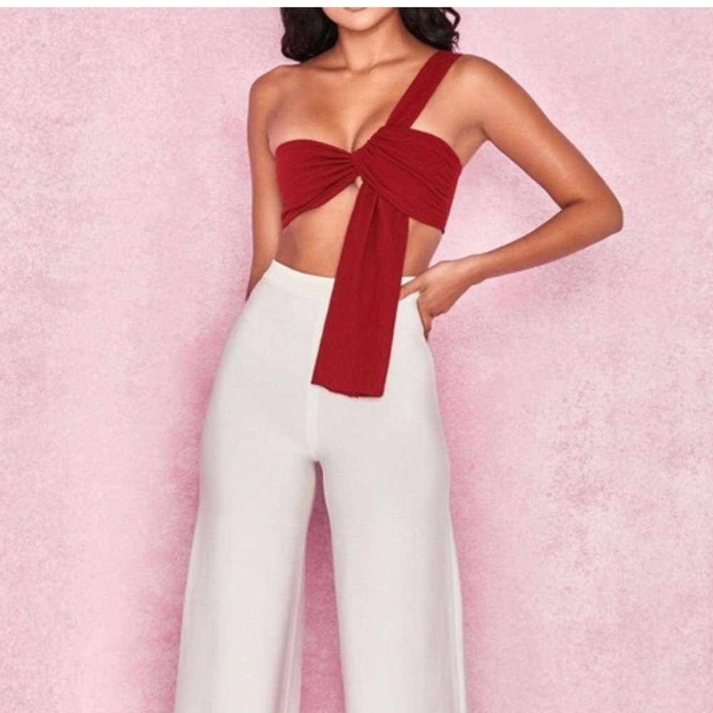 House of CB Burgundy Crop Top XS